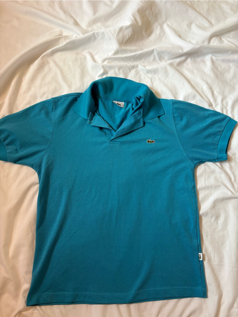 Lacoste Men's Teal Pique Polo Shirt with Crocodile Logo